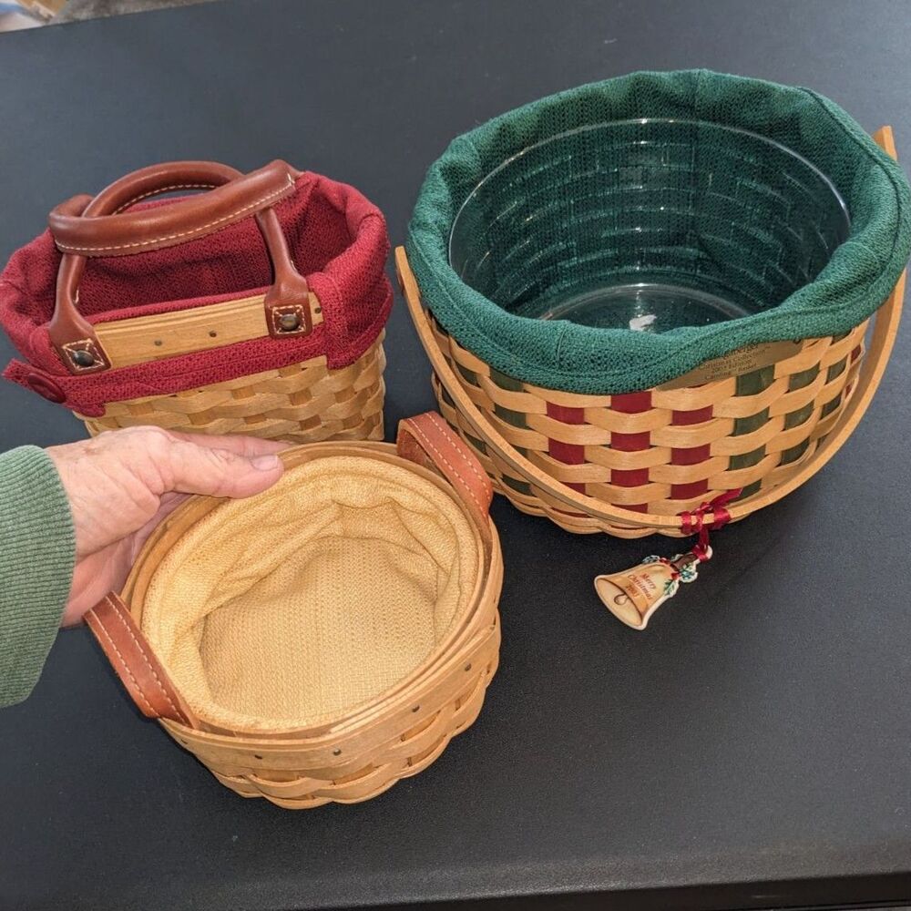 Vintage Longaberger Basket Lot 1994 Christmas + 2003 Market